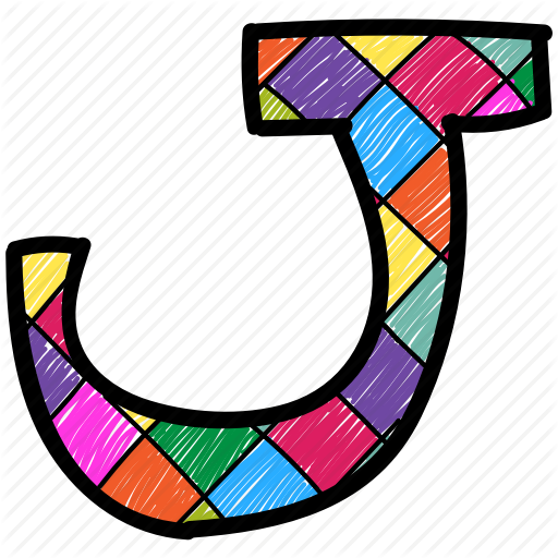 512x512 Alphabet Letter J, Capital Letter, Capital Letter J, Colored