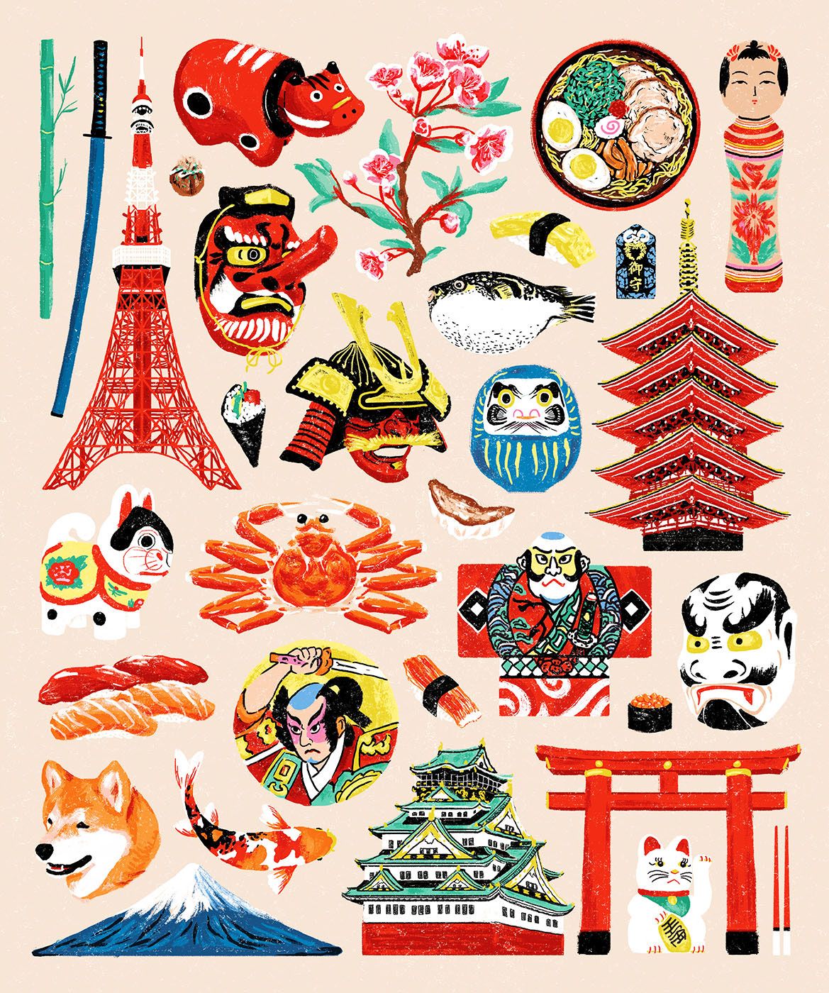 1169x1400 Illustrated Some Japanese Icons Illustrations In Japan