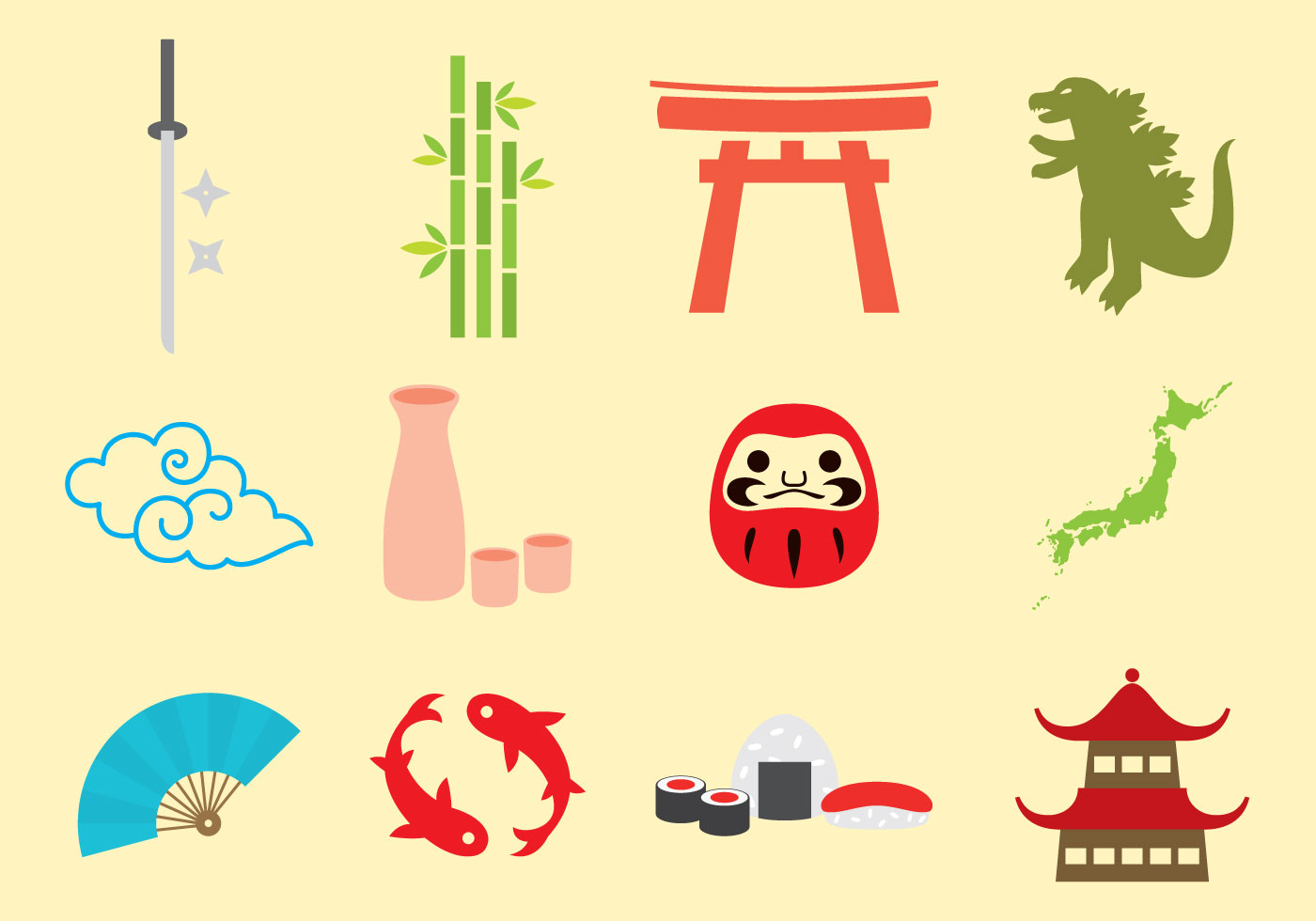 1400x980 Japanese Icons