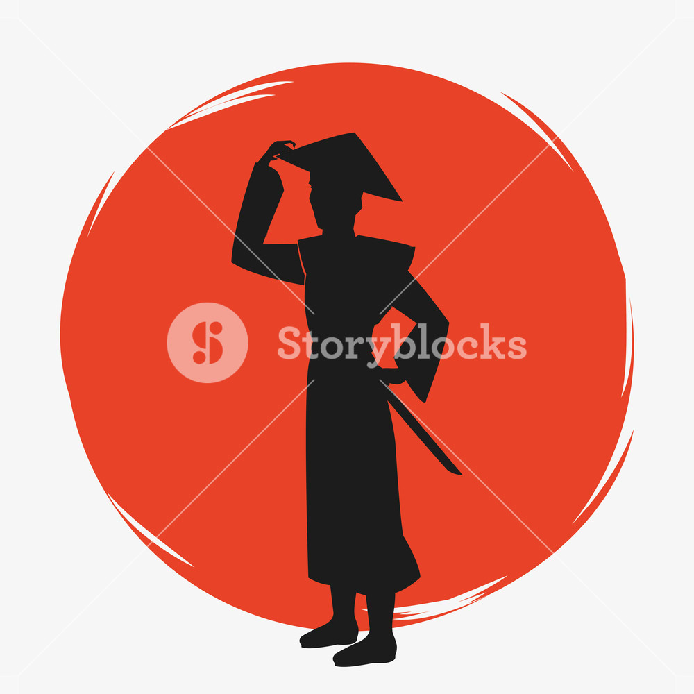 1000x1000 Samurai Man Cartoon Icon Japan And Asian Culture Theme