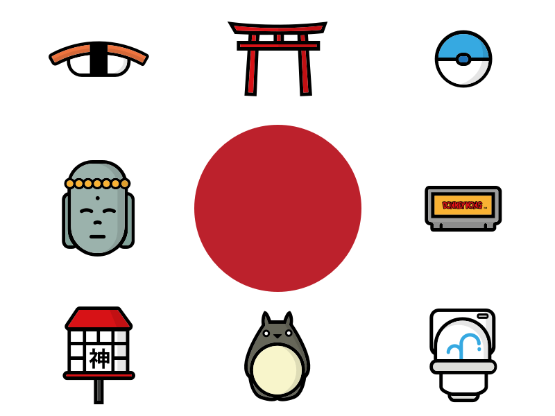 800x600 Set Of Japan Icons Sketch Freebie