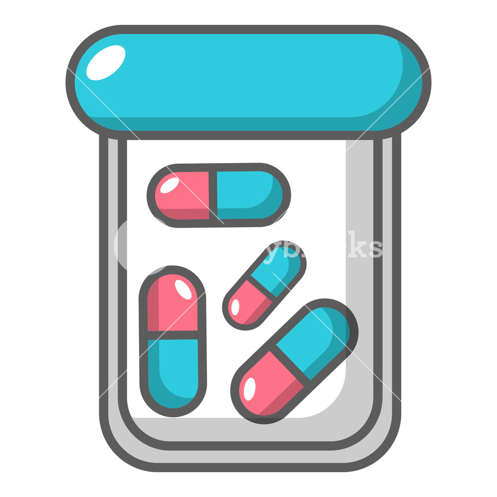 1000x1000 Plastic Tablet Jar Icon Cartoon Illustration Of Plastic Tablet