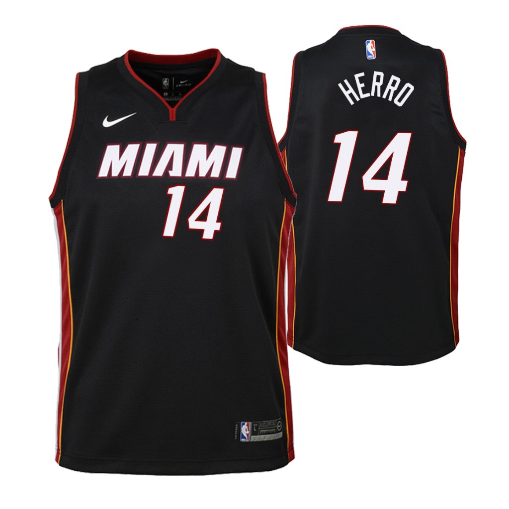 1024x1024 Miami Heat Tyler Herro Black Icon Youth Jersey