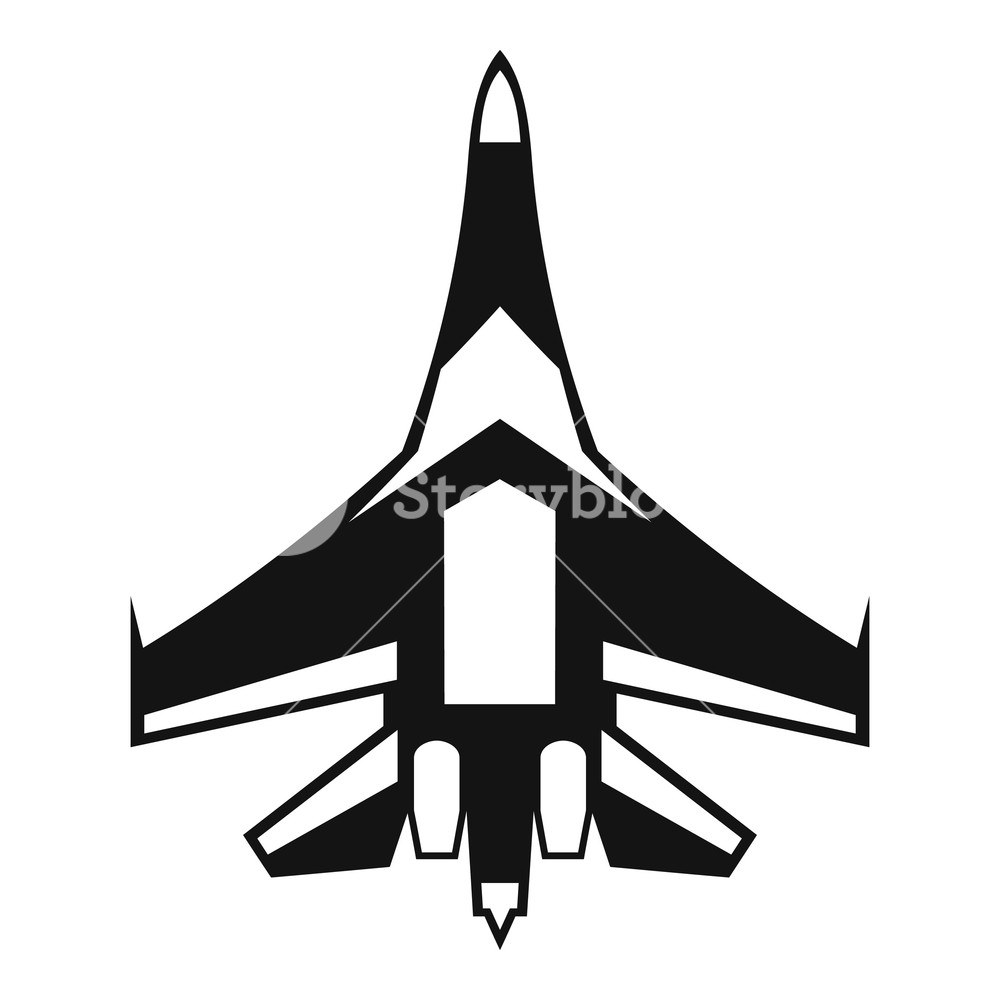 1000x1000 Jet Fighter Plane Icon Simple Illustration Of Jet Fighter Plane