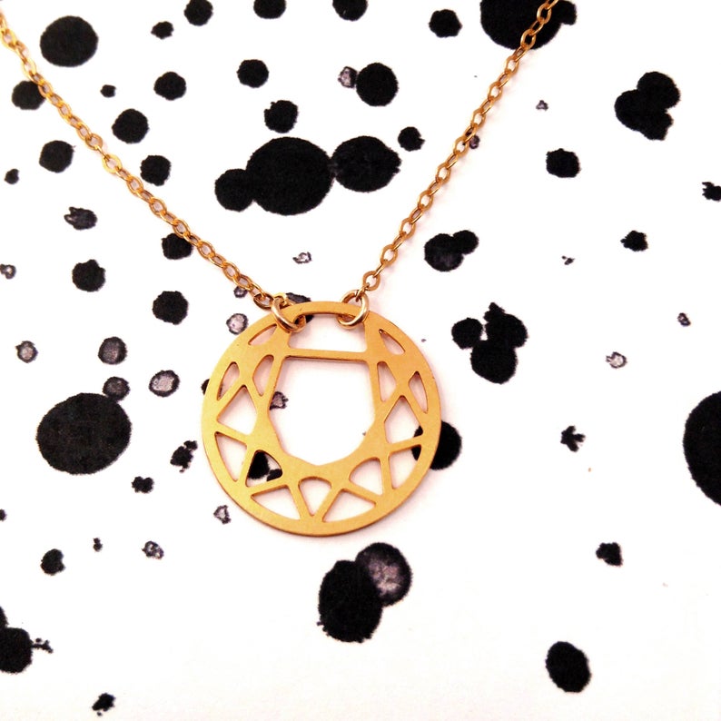 794x794 Geometric Sun Shape Necklace Icon Jewelry Design Chic Art Logo Etsy