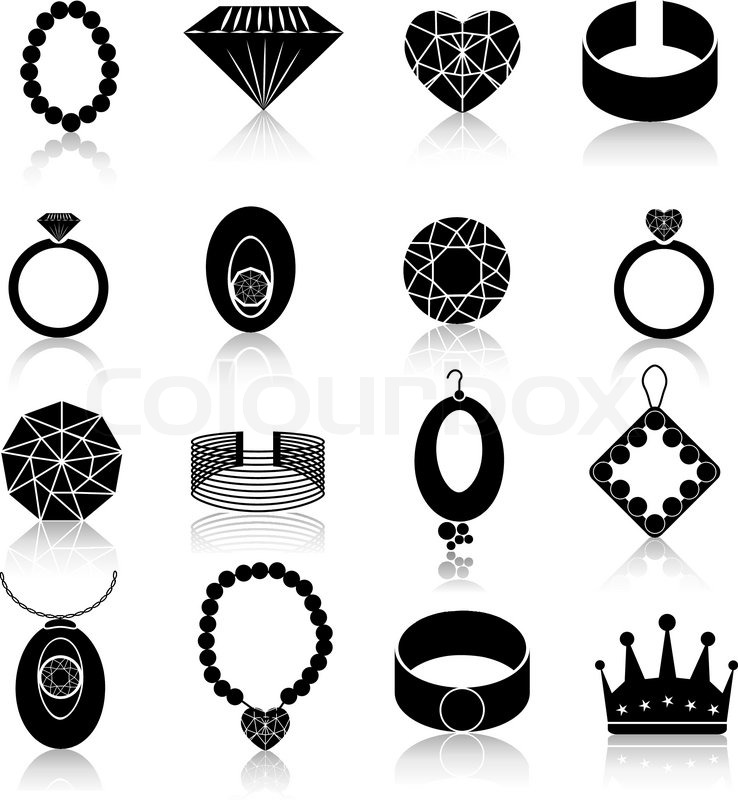 738x800 Jewelry Icons Black Set Of Fashion Stock Vector Colourbox
