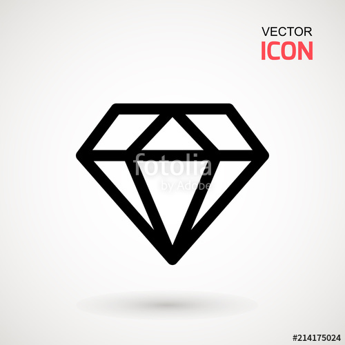 500x500 Diamond Icon Vector Diamond Sign Icon Jewelry Symbol Gem Stone
