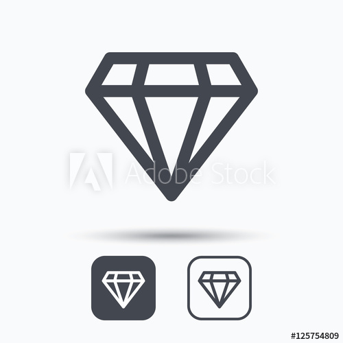500x500 Diamond Icon Jewelry Gem Symbol Brilliant Jewel Sign Square
