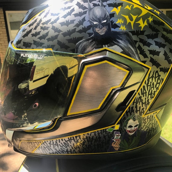 570x570 Hand Painted Batmanjoker Icon Motorcycle Helmet Etsy