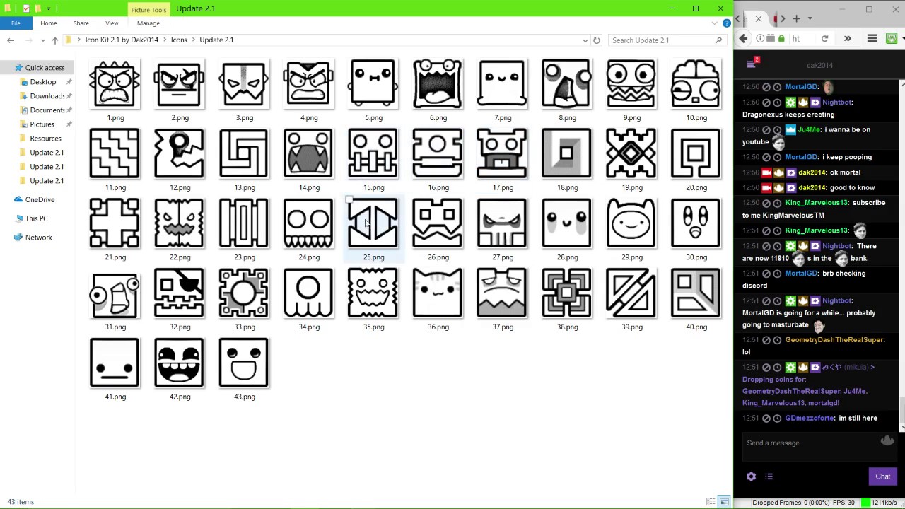 1280x720 Geometry Dash Icon Kit With Backgrounds
