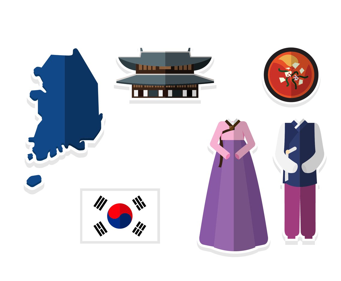 1136x936 Flat Korean Icon Vector Art Graphics