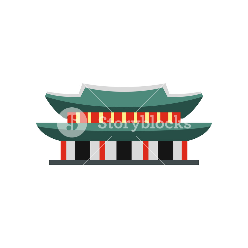 1000x1000 Gyeongbokgung Palace In Seoul, Korea Icon In Flat Style On A White