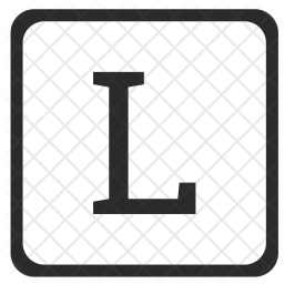 256x256 L Letter Icon Of Line Style