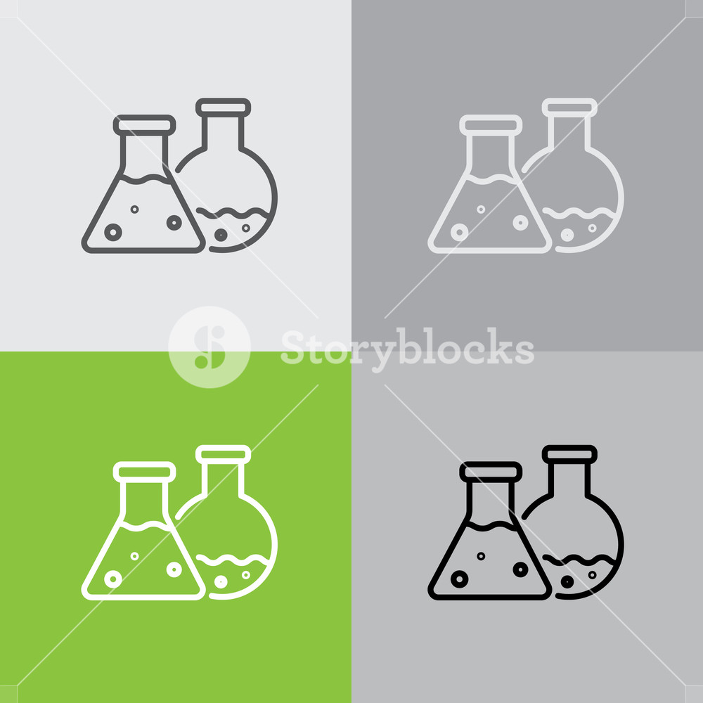 1000x1000 Web Line Icon Laboratory Flasks Royalty Free Stock Image