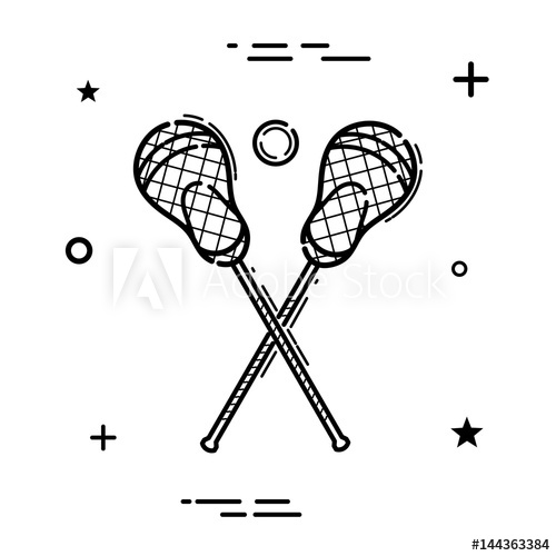 500x500 Simple Black Linear Lacrosse Icon Lacrosse Sign On White