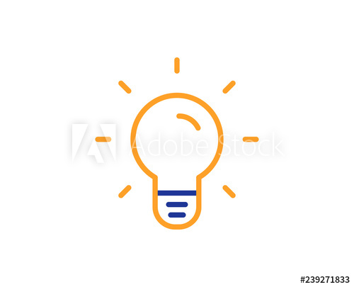 500x405 Light Bulb Line Icon Lamp Sign Idea, Solution Or Thinking Symbol