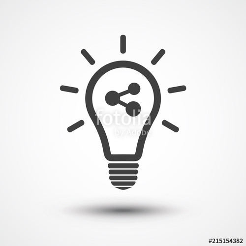 500x500 Share Idea Icon Light Bulb Icon Lamp Icon Stock Image