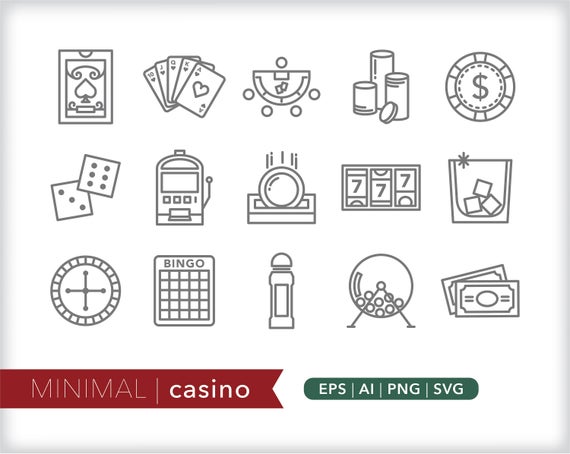 570x454 Casino Line Icons Las Vegas Icon Illustrations Png Etsy