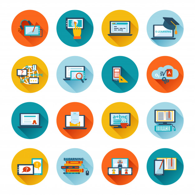 626x626 E Learning Icon Flat Vector Free Download
