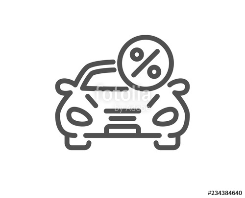 500x405 Car Leasing Percent Line Icon Transport Loan Sign Credit