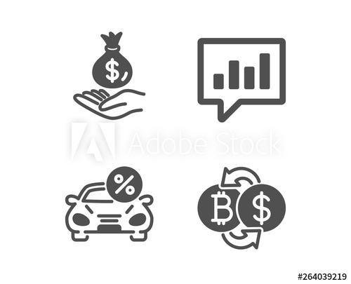 500x405 Set Of Income Money, Car Leasing And Analytical Chat Icons