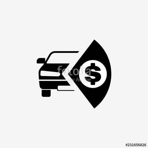 500x500 Buying Car Icon Car Leasing Symbol Flat Design Stock