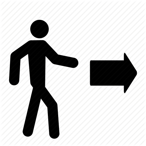 512x512 Arrow, Exit, Leave, Move, Person, Sign, Walk Icon