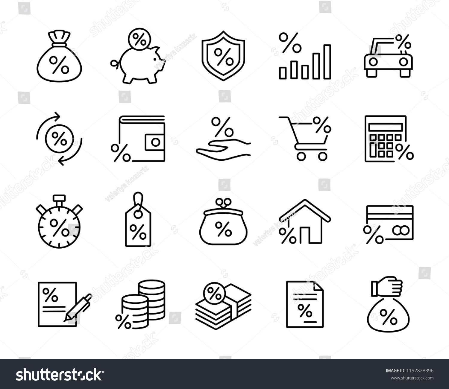 1500x1300 Investment Trade Lending Icons Set Black Line Icons On White