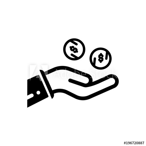 500x500 Lend Money Outlined Vector Icon, Lending Money Outlined Symbol