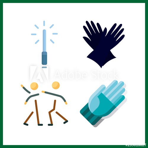 500x500 Fight Icon Vector Illustration Fight Set Aggressive