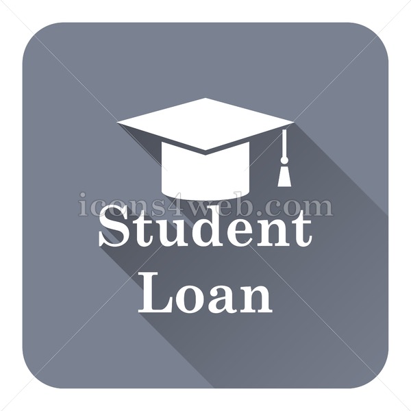 600x600 Student Loan Flat Icon With Long Shadow Vector