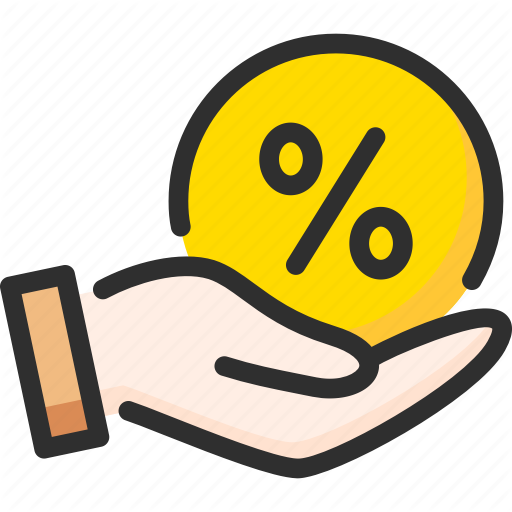 512x512 Credit, Debt, Finance, Hand, Hold, Loan, Percentage Icon