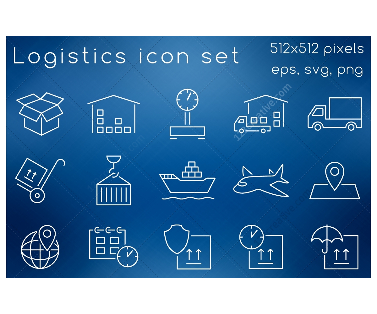 1200x1000 Logistics Icon Set