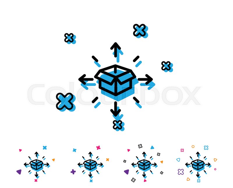 800x647 Parcel Delivery Line Icon Logistics Stock Vector Colourbox