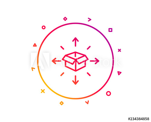 500x405 Parcel Delivery Line Icon Logistics Service Sign Tracking Symbol