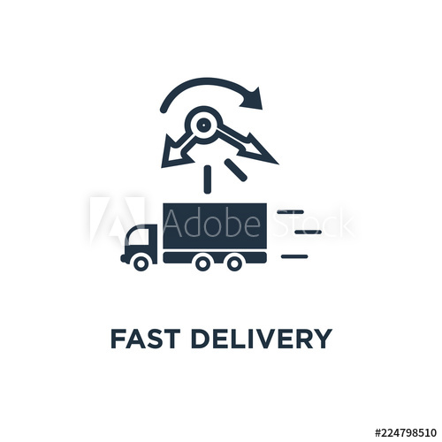 500x500 Fast Delivery Services Icon Logistics Company, Thin Stroke