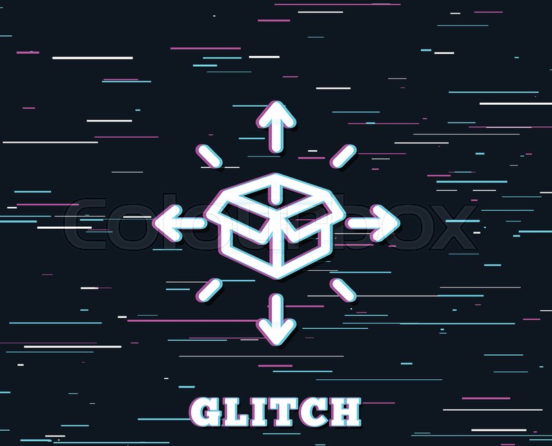 800x647 Glitch Effect Parcel Delivery Line Stock Vector Colourbox