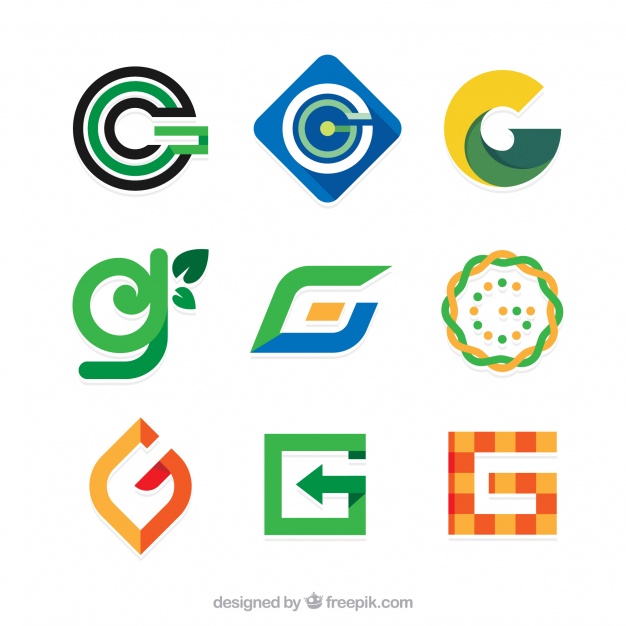 626x626 Collection Of Abstract Logos Of Letter G In Flat Design Vector