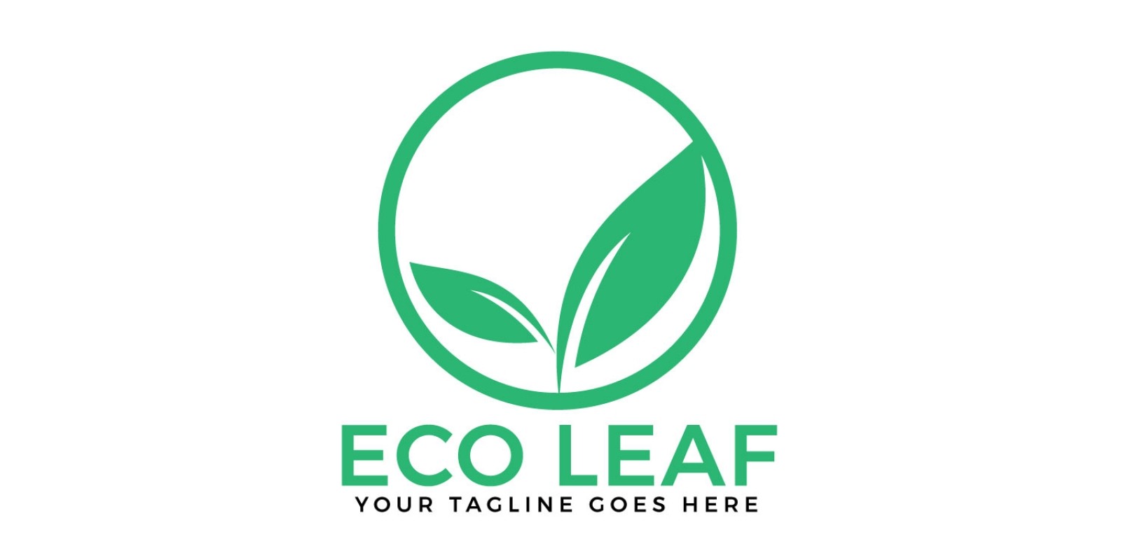 1600x800 Eco Leaf Vector Logo Design Codester