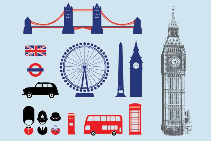 680x455 London Icons Vector