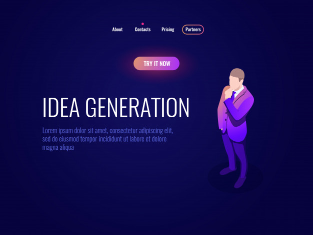626x469 Man Brooding Isometric Icon, Male Thinking, Generating Ideas