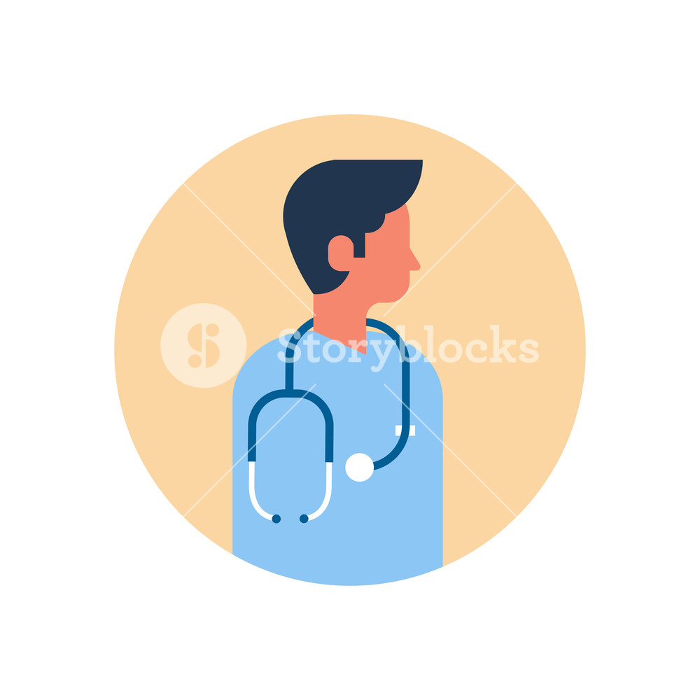 1000x1000 Asian Man Medical Doctor Stethoscope Profile Icon Male Avatar
