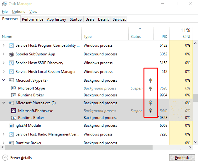 What Are Suspended Status Icons In Task Manager On Windows 632x524 What Are Suspended Status Icons In Task Manager On Windows