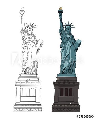 400x500 Statue Of Liberty Vector Illustration Usa Freedom Icon Manhattan