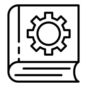 300x300 User Manual Book Gear Icon Outline User Manual Book Gear Vector