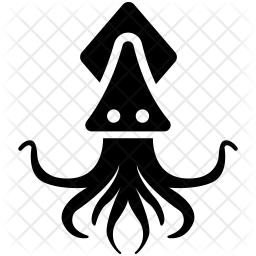 256x256 Marine Squid Icon Of Glyph Style