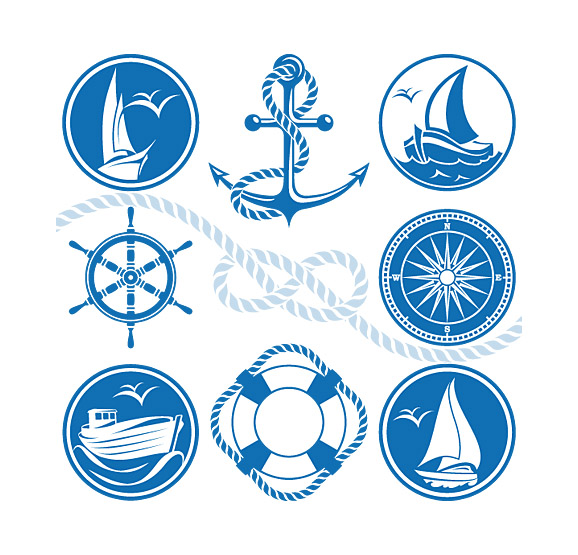 578x555 Marine Nautical Design Elements Vector