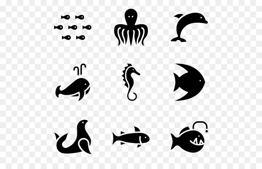 900x580 Sea Life Png Black And White Transparent Sea Life Black And White