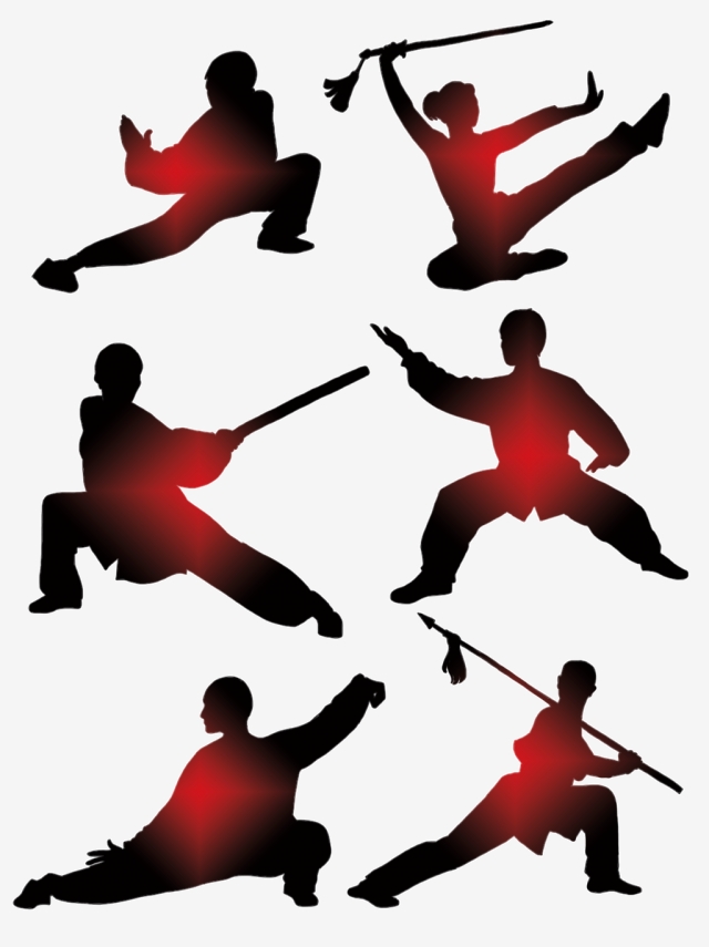 640x855 Martial Arts Silhouette Vector Material Martial Arts Silhouette
