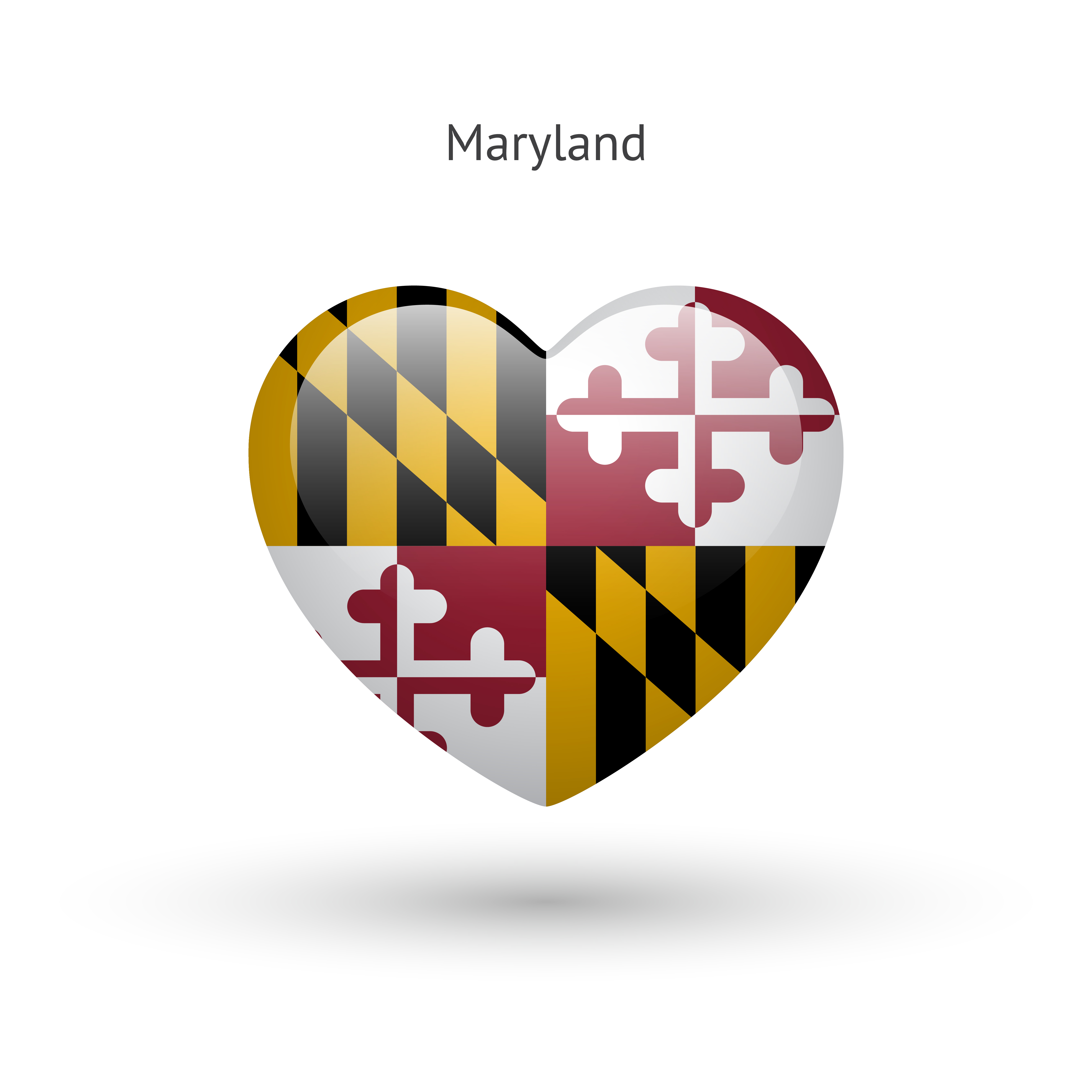 5333x5333 Love Maryland State Symbol Heart Flag Icon Ogm